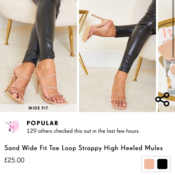 Sand colored wide toe strappy mule sandal - Picture 6 of 6